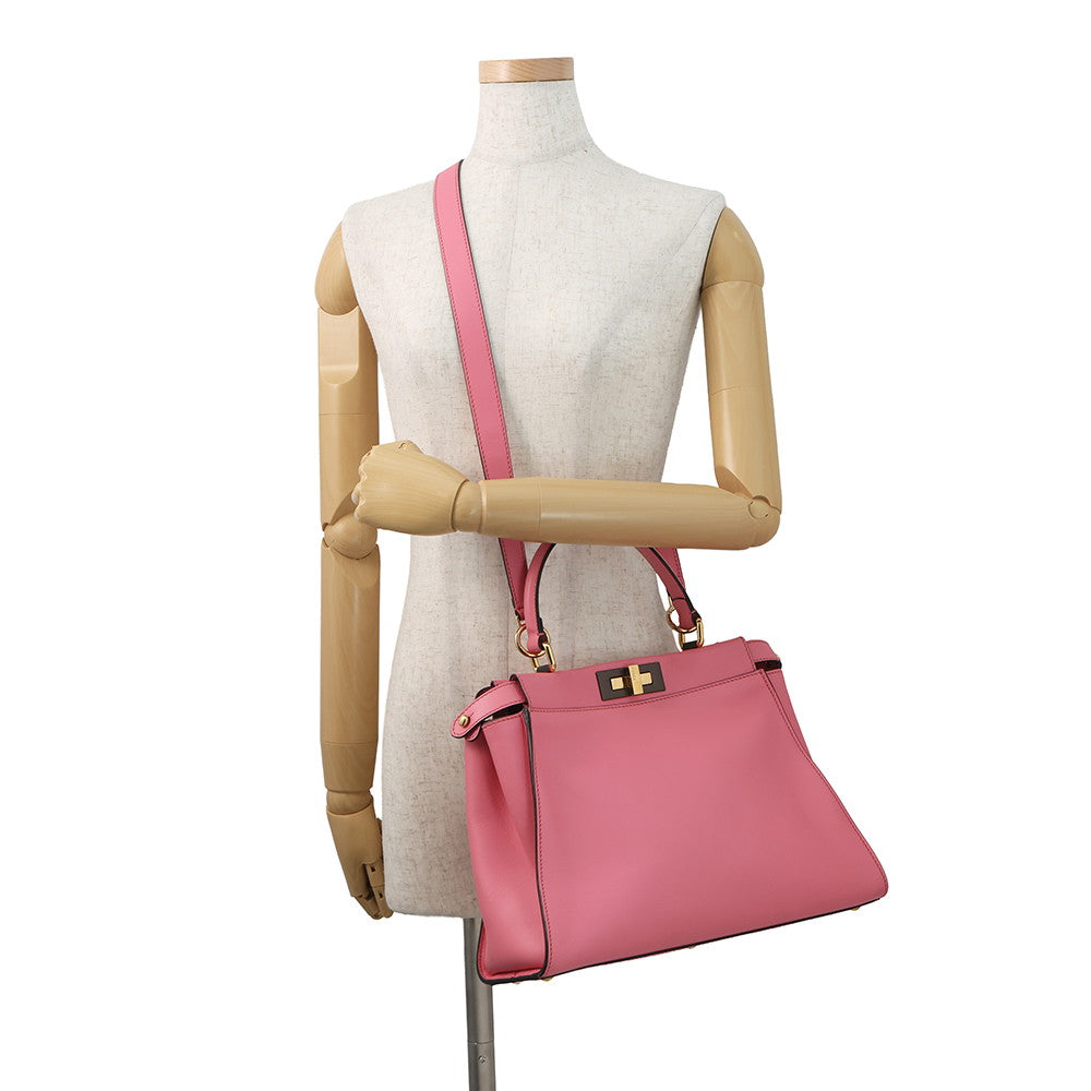 FENDI Peekaboo Pink8BN290 Leather Size regular