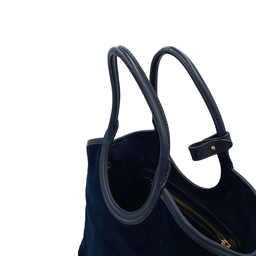 MIUMIU Ivy Corduroy Handbag Navy5BA284_2F81_F0124_V_OON Corduroy Leather Size Small