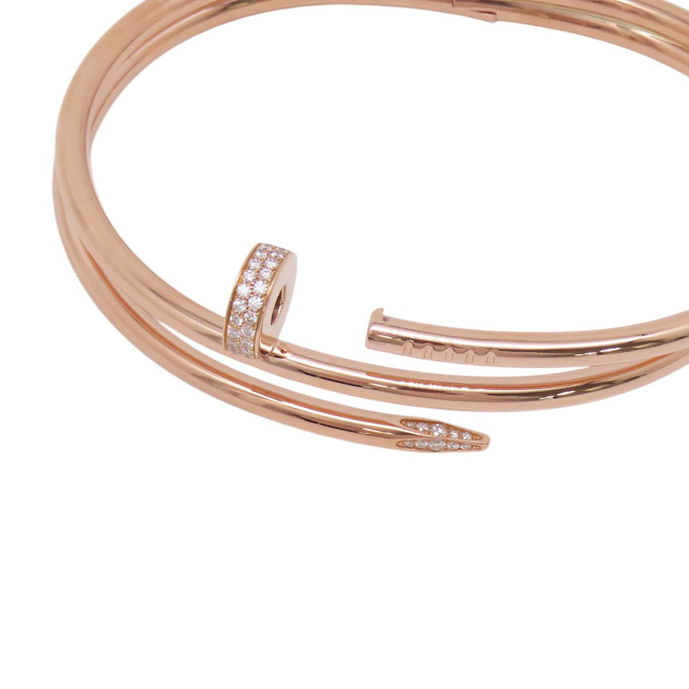 CARTIER Juste Un Clou Bracelet Double Diamond Size 19N6708419/N6708400 18K Pink Gold