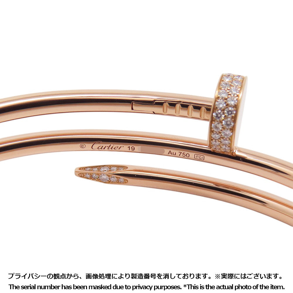 CARTIER Juste Un Clou Bracelet Double Diamond Size 19N6708419/N6708400 18K Pink Gold