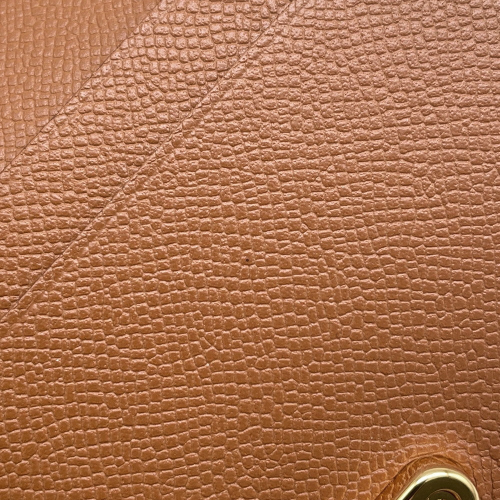 HERMES Medall Card Case Gold Veau Madame