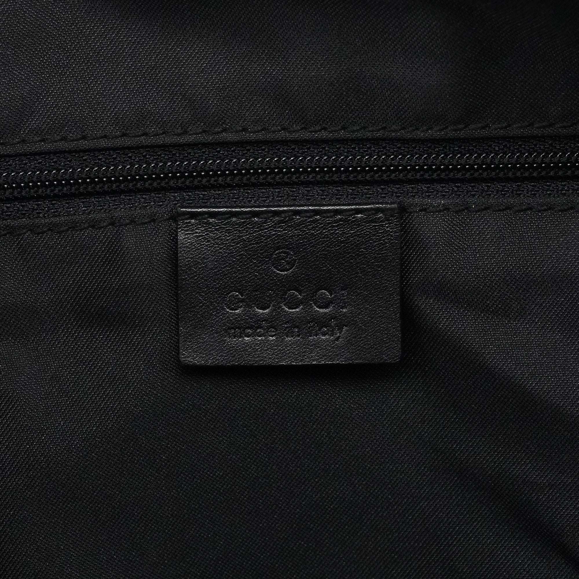 000 0833 Black GG Nylon Bamboo Shoulder Bag