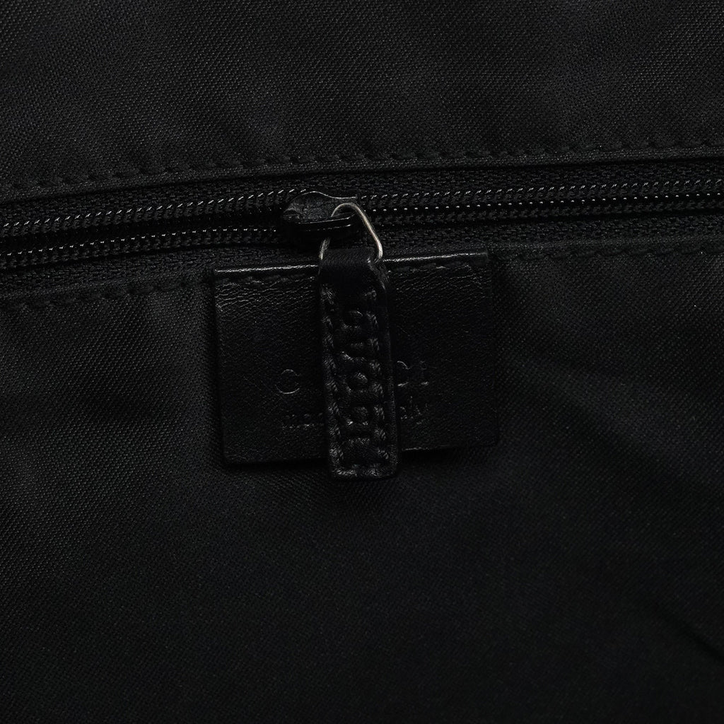 000 0833 Black GG Nylon Bamboo Shoulder Bag