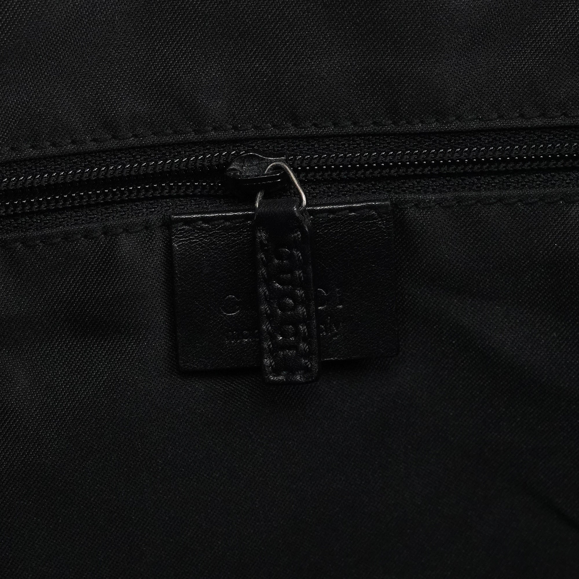 000 0833 Black GG Nylon Bamboo Shoulder Bag