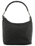 000 0833 Black GG Nylon Bamboo Shoulder Bag