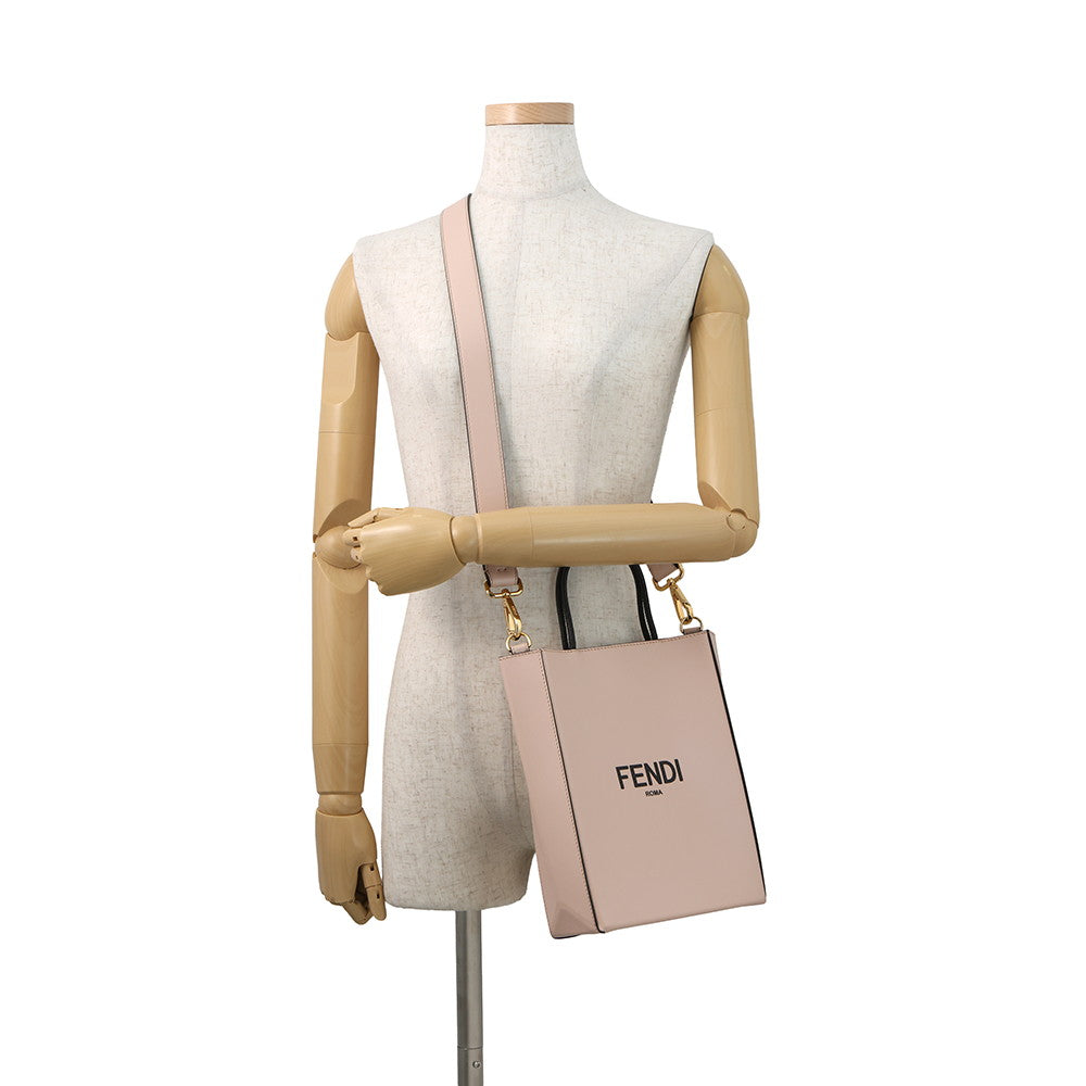 FENDI Shopping bag (2-way bag) Pink/Black8BH382 ADP6 Leather Size Small