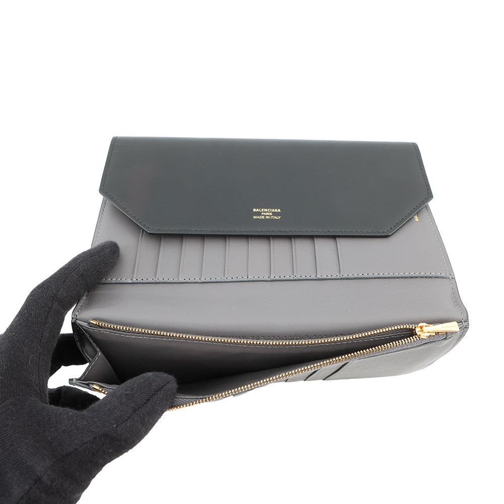 BALENCIAGA Envelope Slim Long Wallet Black7432202AABY1061 Calf Leather