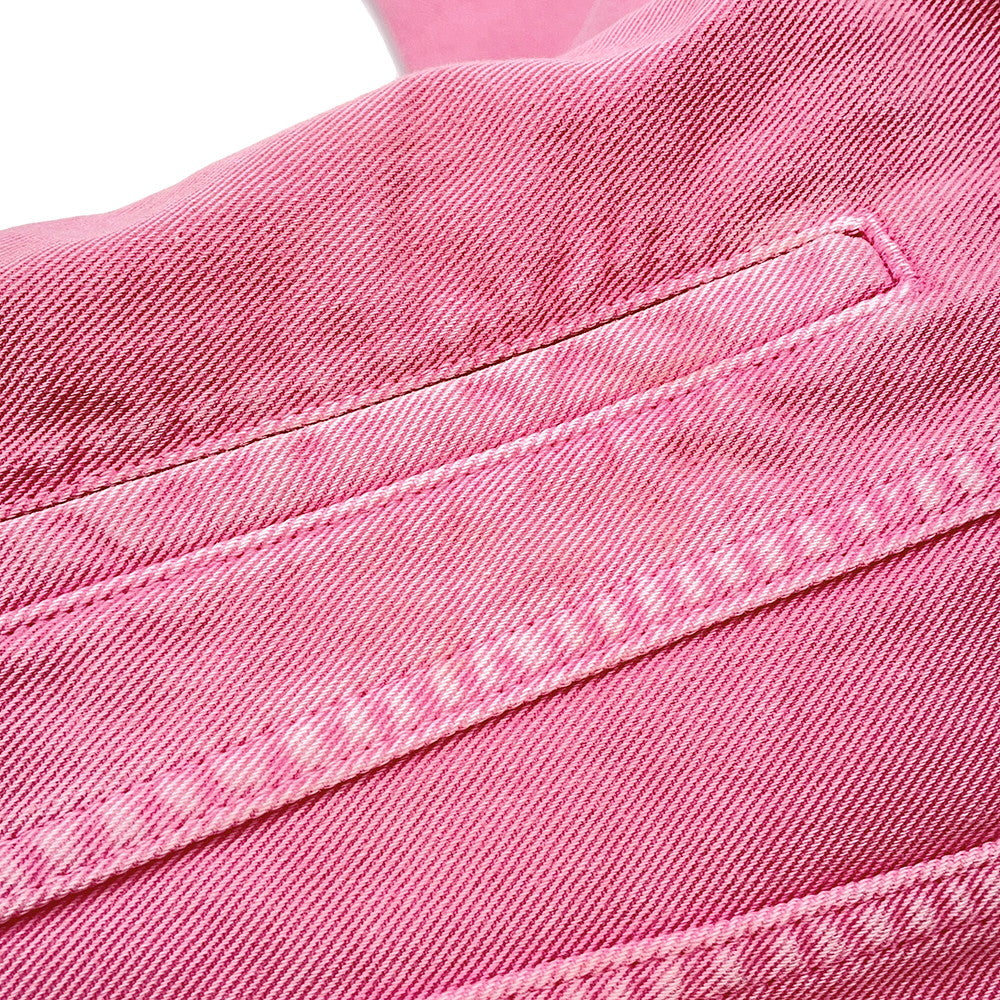 BALENCIAGA Logo Denim Jacket Size 34 Pink594386TEW378000 Cotton100%
