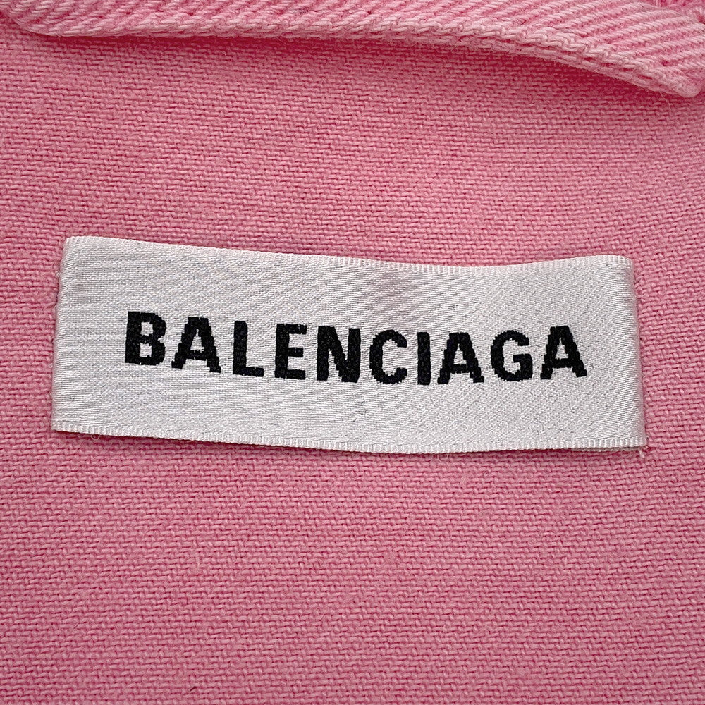 BALENCIAGA Logo Denim Jacket Size 34 Pink594386TEW378000 Cotton100%