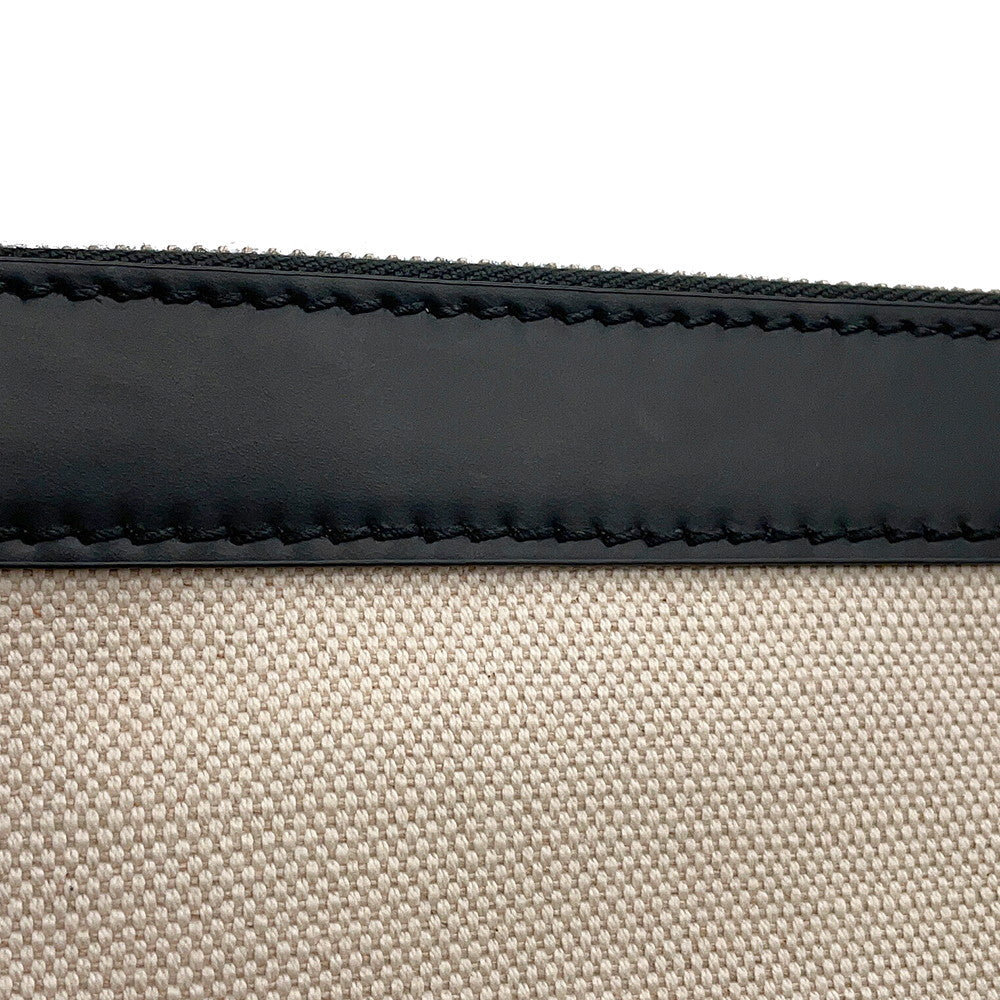 BALENCIAGA Navy Clip Clutch Back Natural/Black373834 9260 Leather Canvas