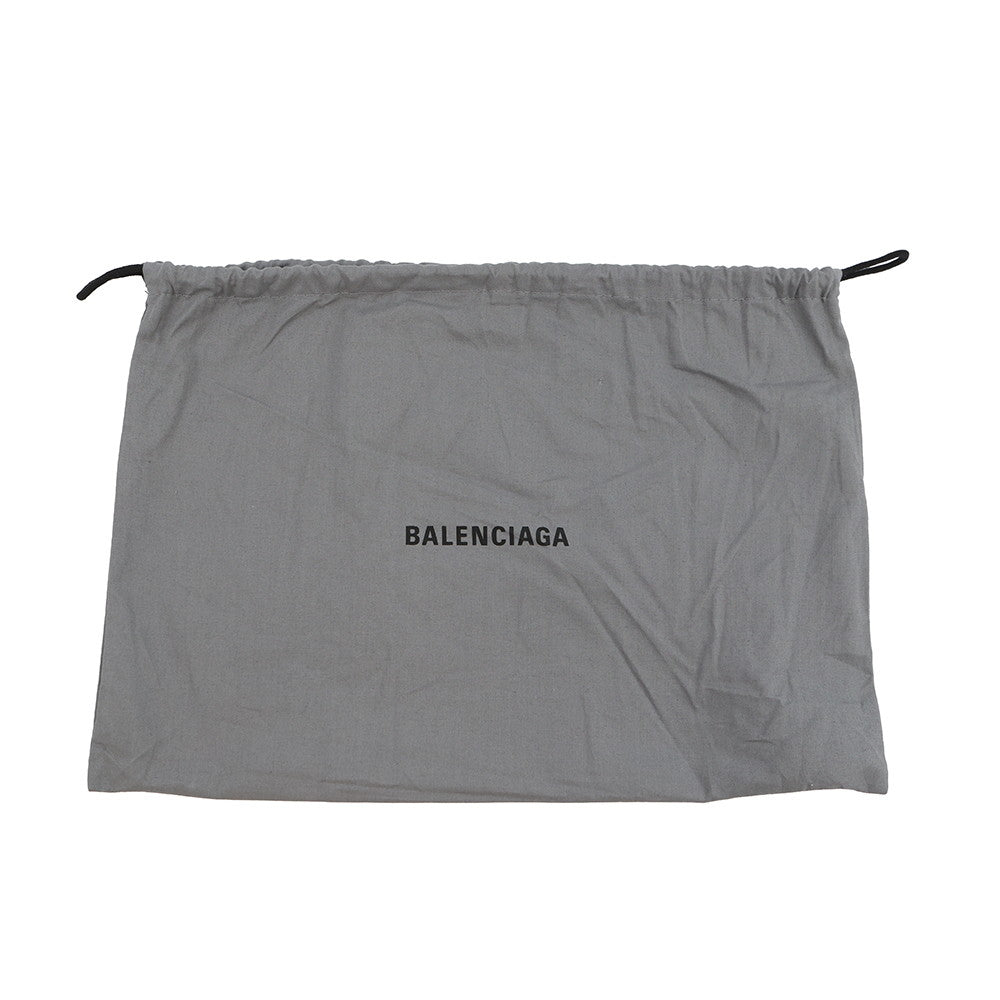 BALENCIAGA Navy Clip Clutch Back Natural/Black373834 9260 Leather Canvas