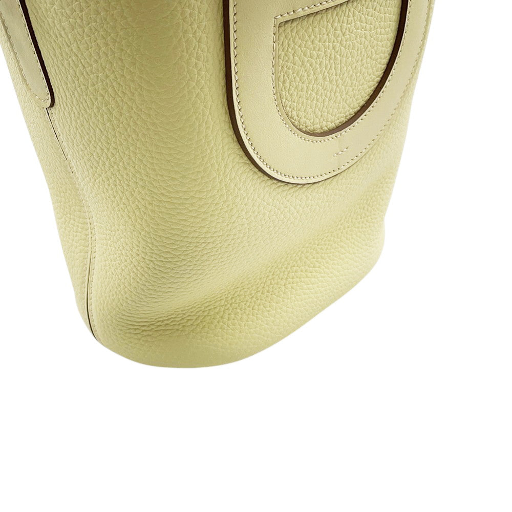 HERMES in-the-loop Tote Bag Jaune Milton Taurillon Clemence Swift Leather Size 18