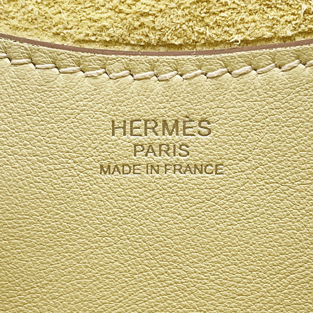 HERMES in-the-loop Tote Bag Jaune Milton Taurillon Clemence Swift Leather Size 18