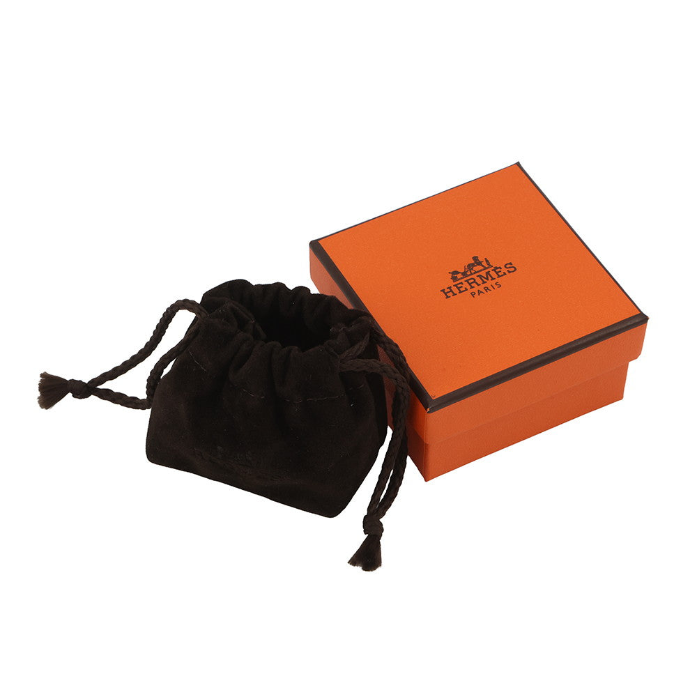 HERMES ScarfRing H Cheval Navy/Camel Metal