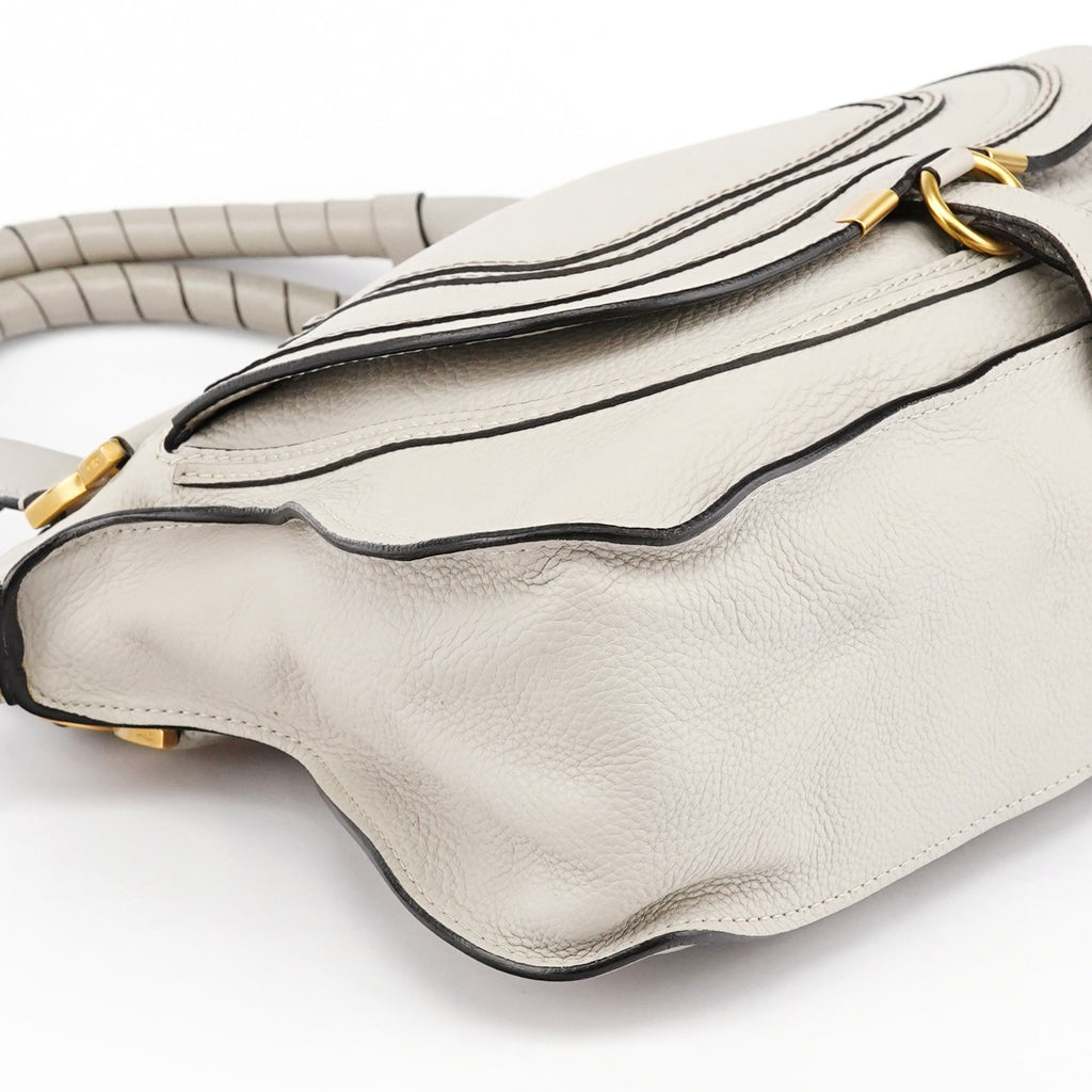 Light Grey Leather Marcie 2-Way Bag