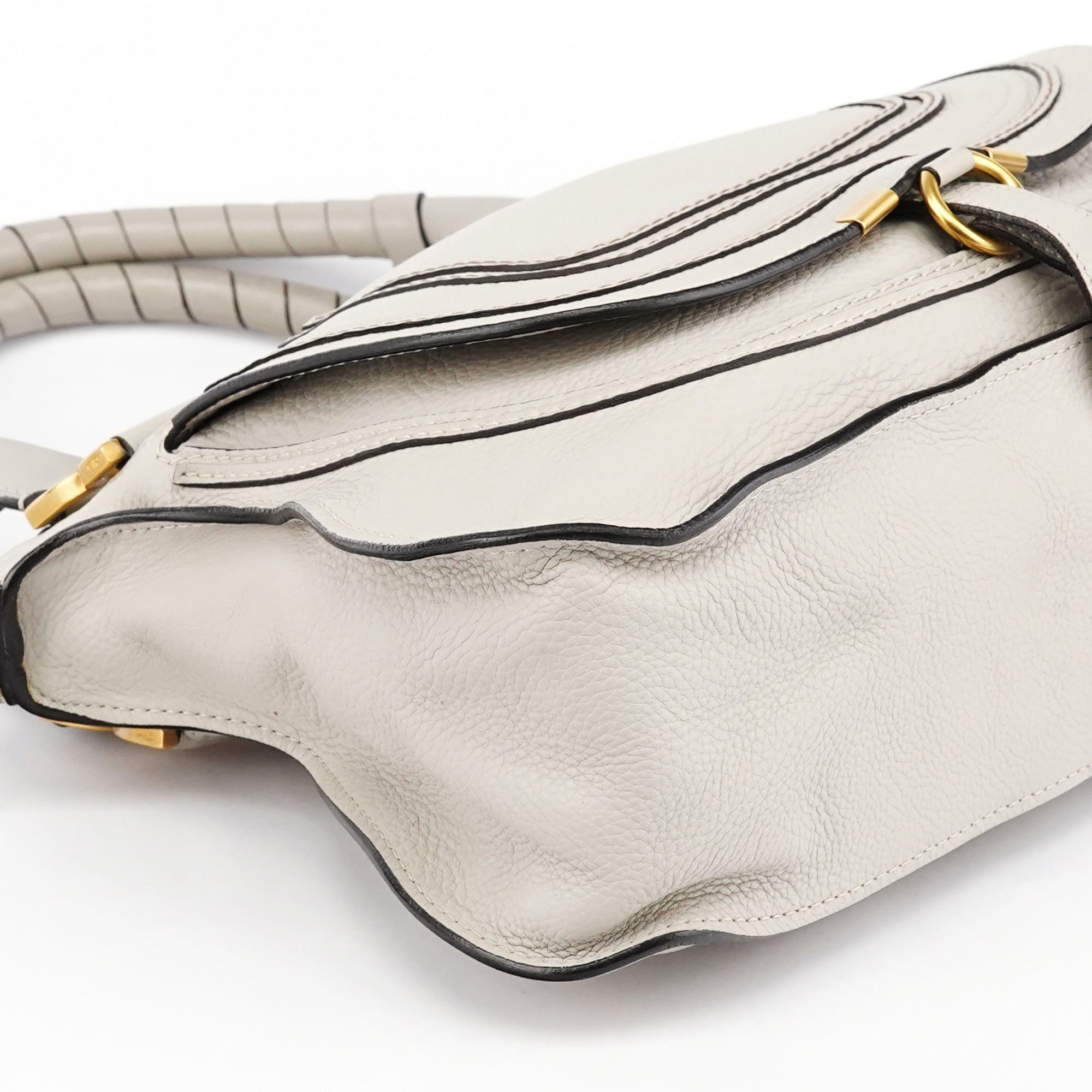 Light Grey Leather Marcie 2-Way Bag