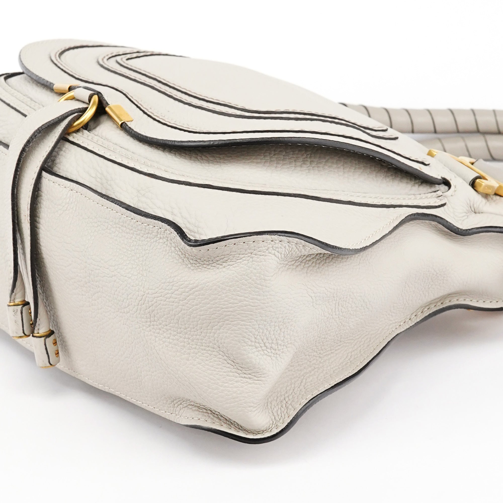Light Grey Leather Marcie 2-Way Bag