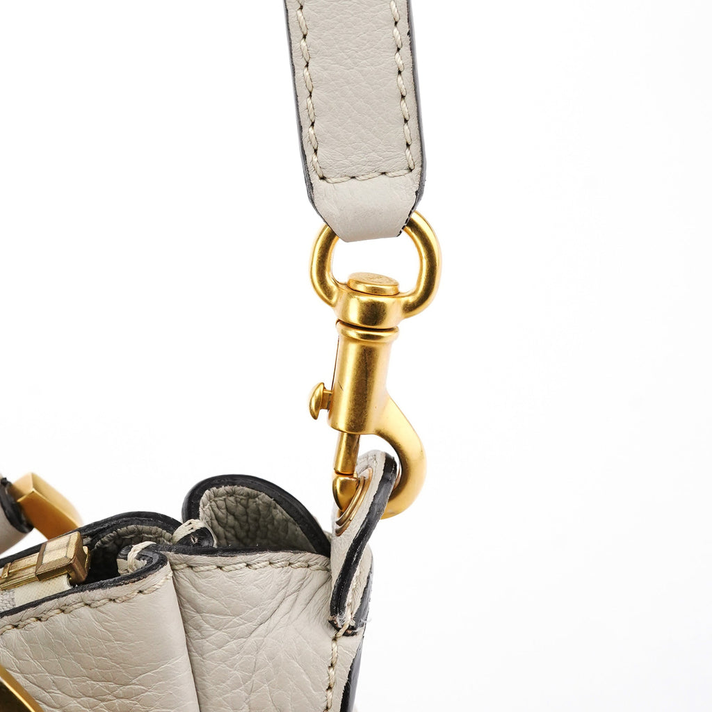 Light Grey Leather Marcie 2-Way Bag