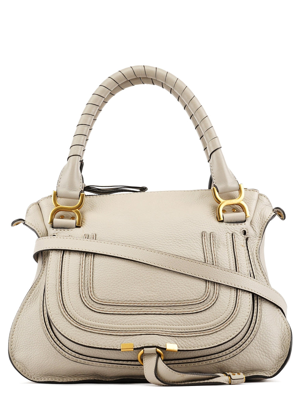 Light Grey Leather Marcie 2-Way Bag