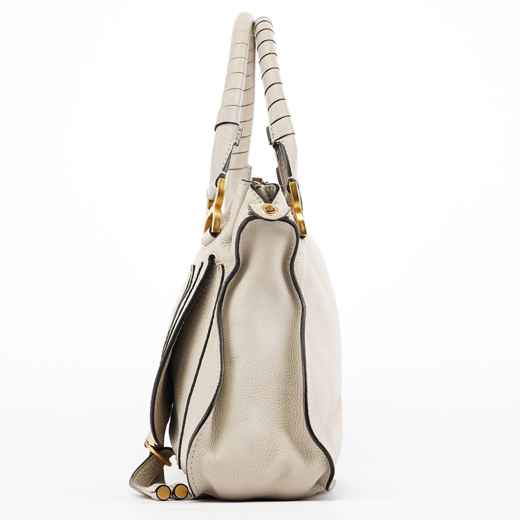 Light Grey Leather Marcie 2-Way Bag