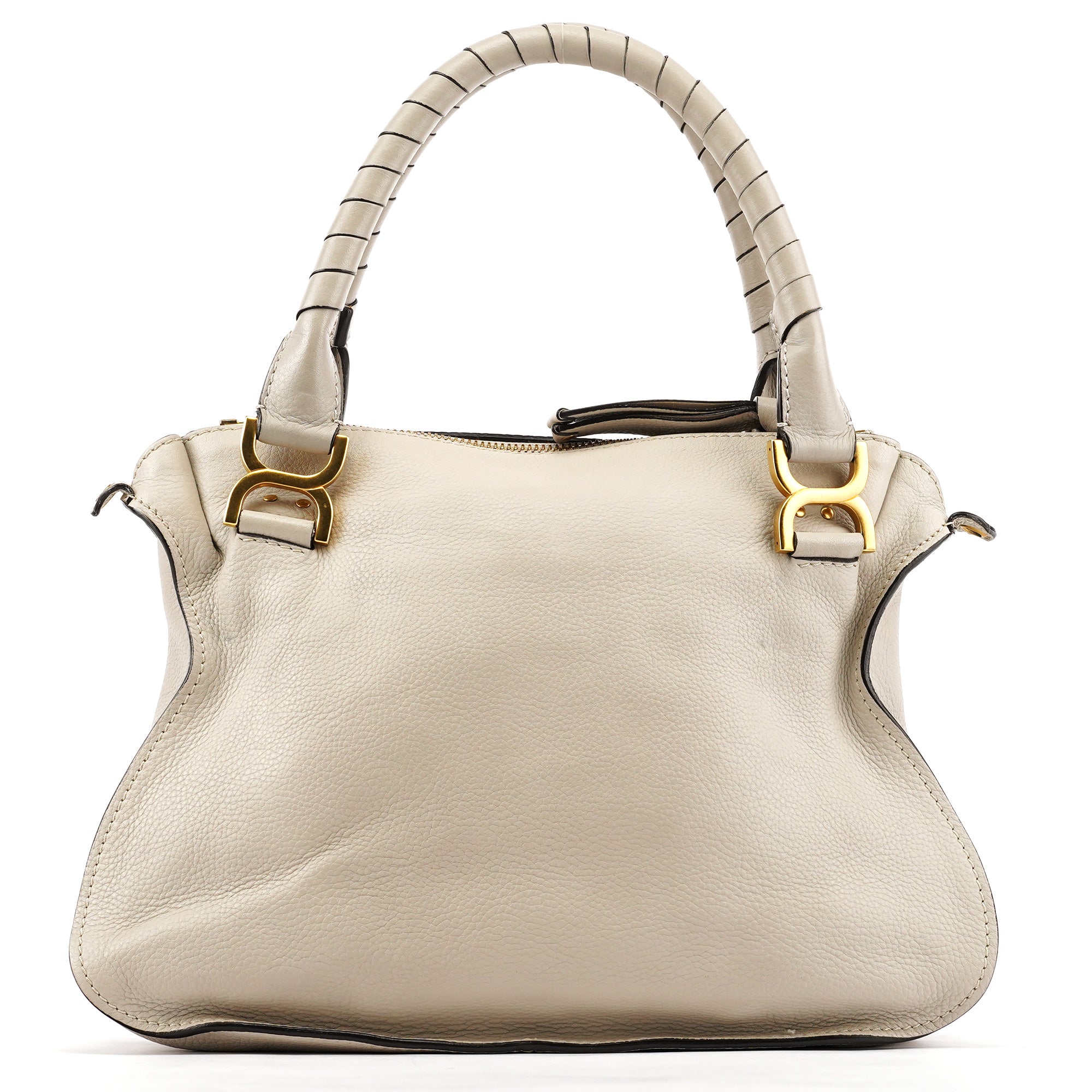 Light Grey Leather Marcie 2-Way Bag