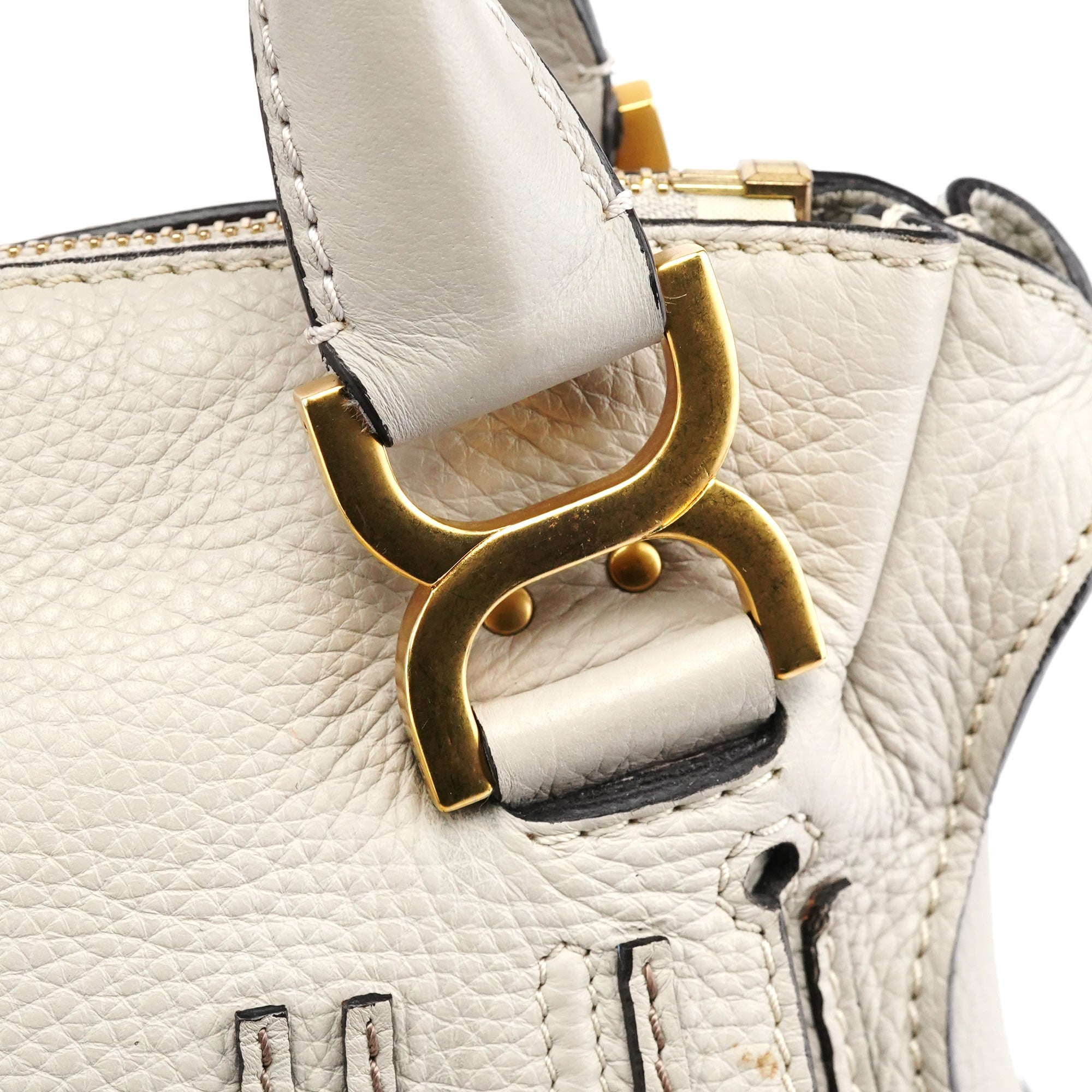 Light Grey Leather Marcie 2-Way Bag