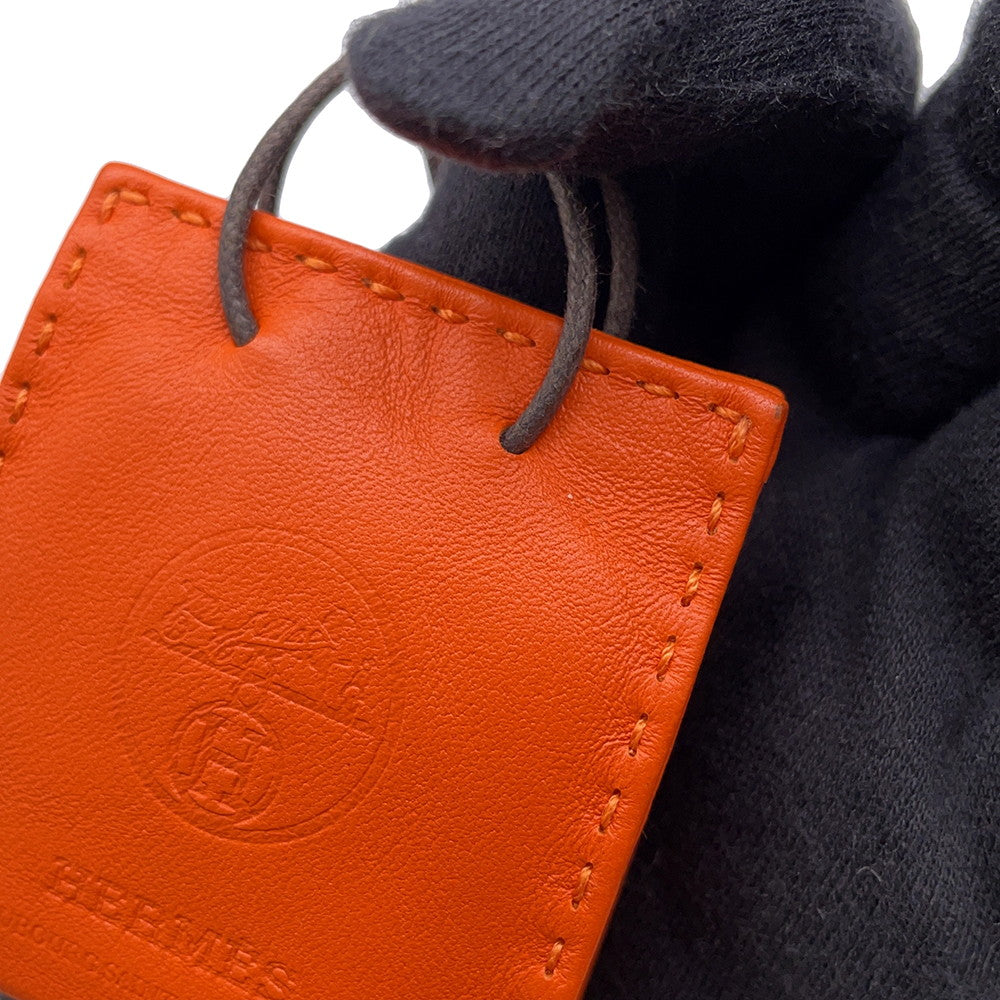 HERMES Sac Orange Feu/Gold Lambskin