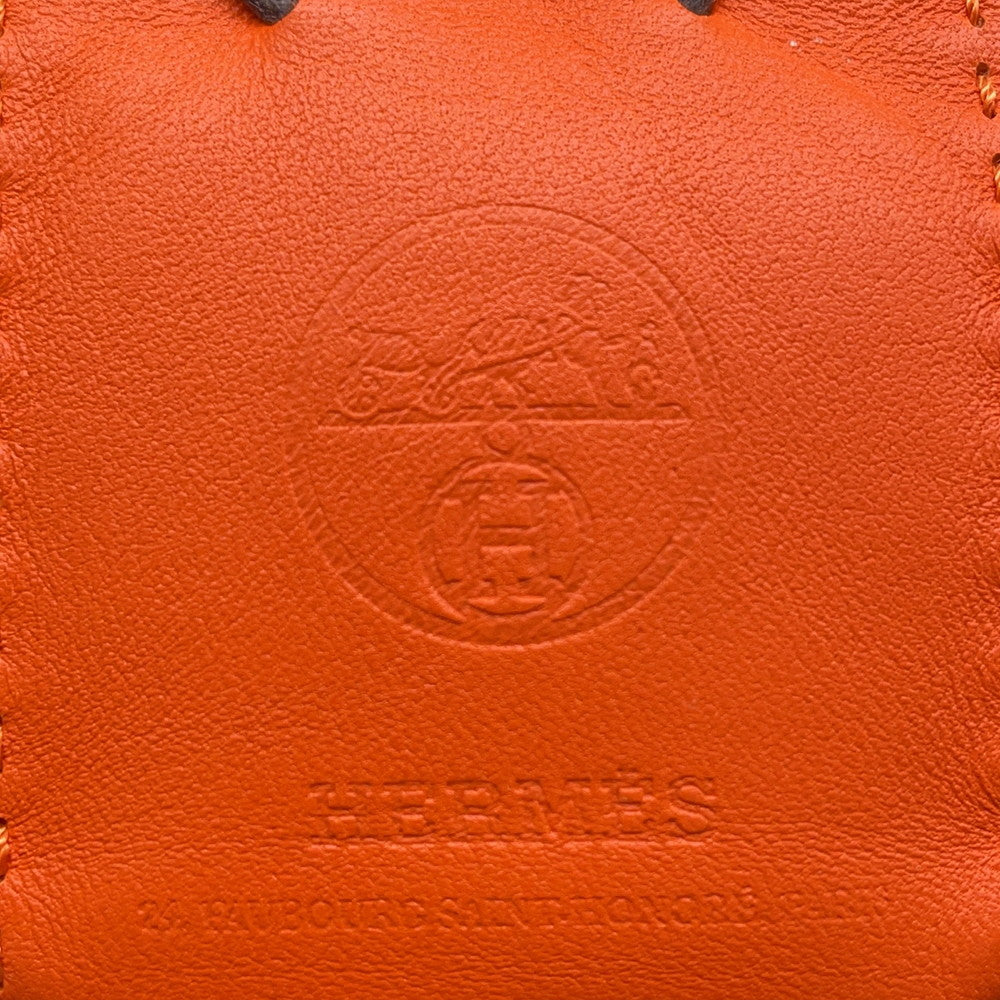 HERMES Sac Orange Feu/Gold Lambskin