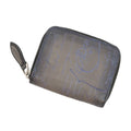 Berluti Calligraphy Amethyste Patina Round Zip Coin Purse Gray/Purple Leather