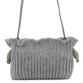 LOEWE flamenco Silver Lurex fabric Leather