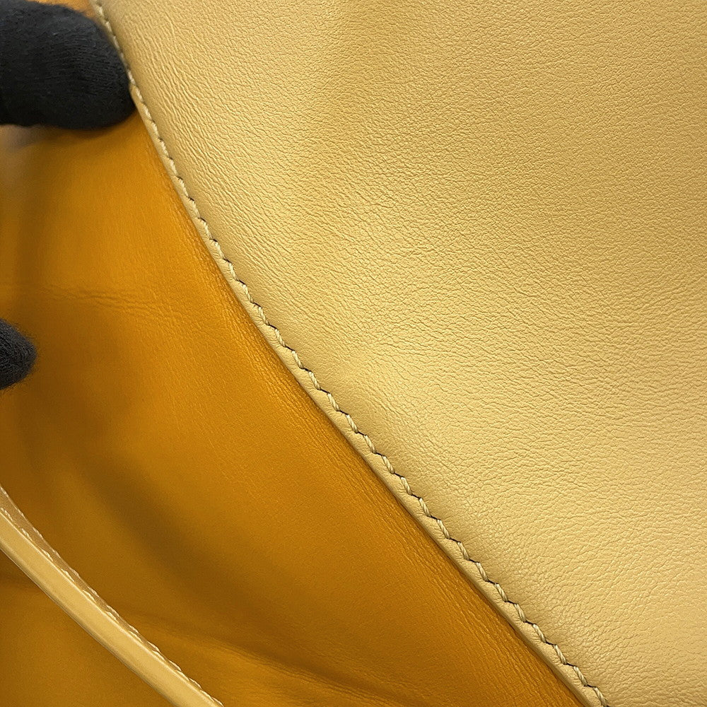 LOEWE Puzzle Fold Tote Dark Butter/SunflowerA779G50X18 Calf Leather Size Medium