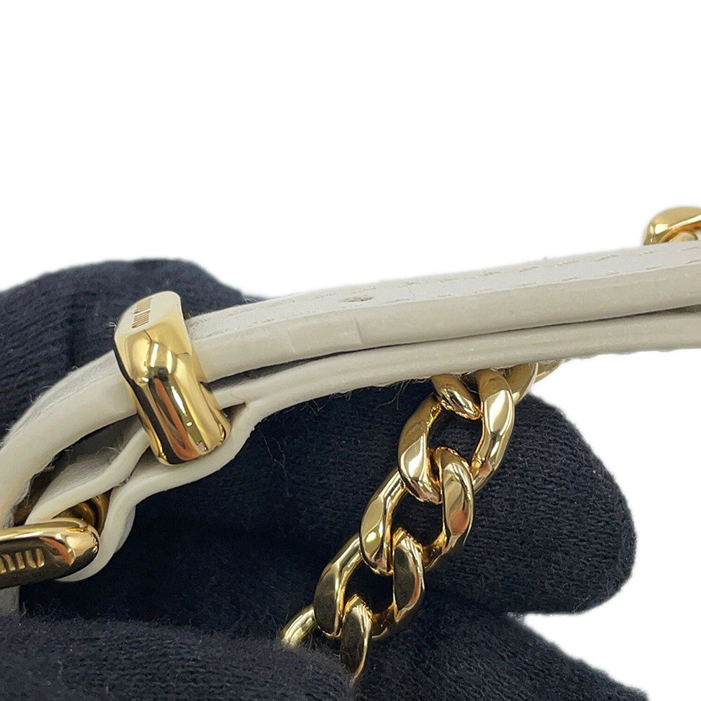 MIUMIU Trick Key Ring Brown/White5TL510_2CRT_F0KMH Leather