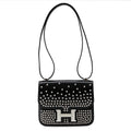 HERMES Constance3 Miroir Cloute Black Box Calf Leather Size Mini
