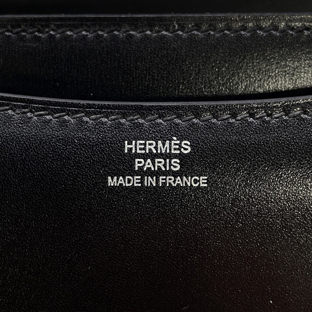 HERMES Constance3 Miroir Cloute Black Box Calf Leather Size Mini