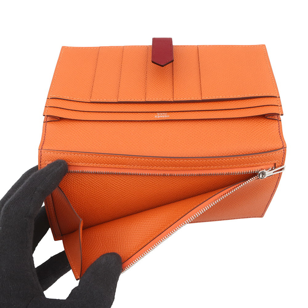 HERMES Bearnsfre Verso Ruby/Orange Epsom