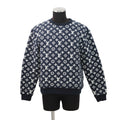 LOUIS VUITTON Monogram all-over print knitted fabric Size S Navy/WhiteRM211Q Cotton78% Nylon18% Polyurethane4%