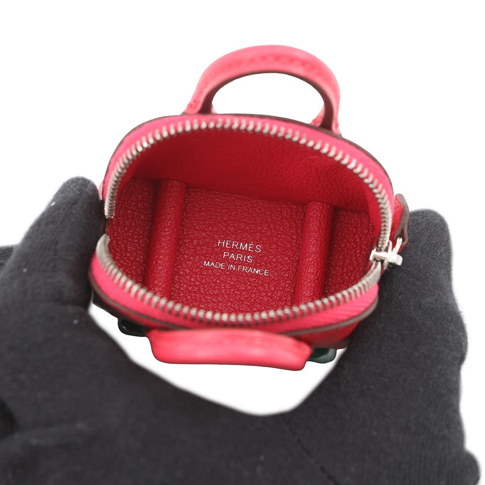 HERMES Bolide On-Wheel Bag Charm Rose Extreme/Vert Vertigo Chevre Myzore Goatskin