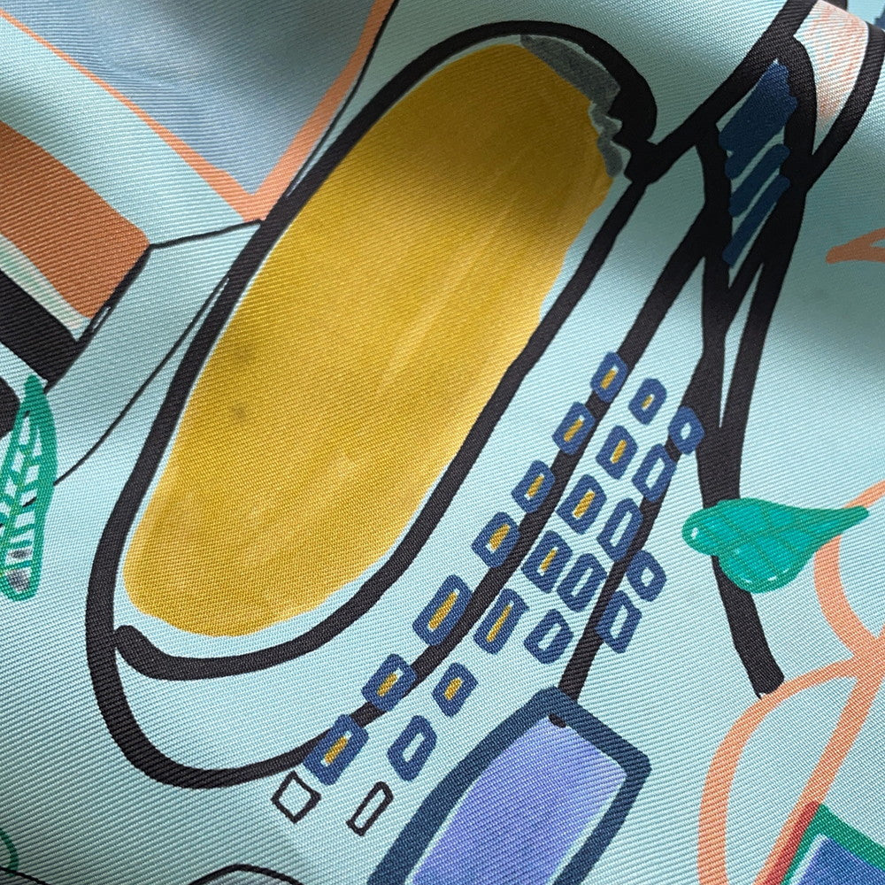 HERMES Muzaldine Black/Multicolor Epsom Silk