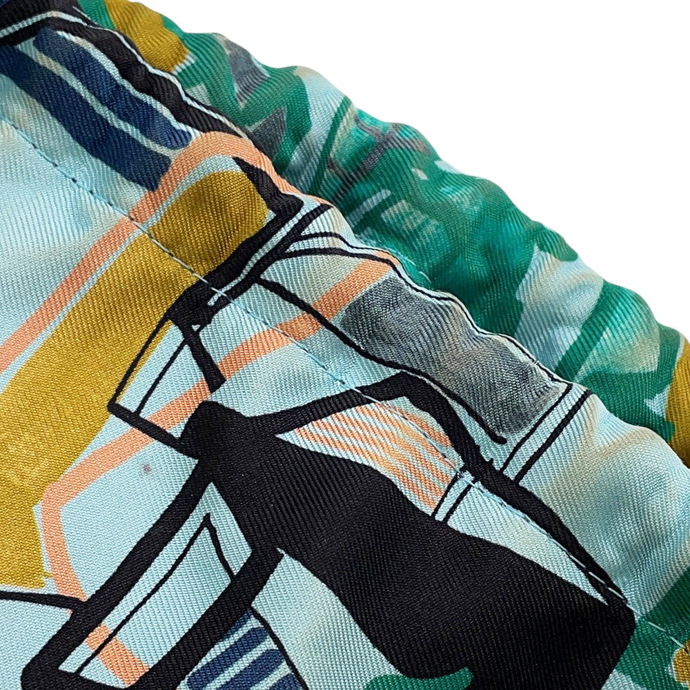 HERMES Muzaldine Black/Multicolor Epsom Silk