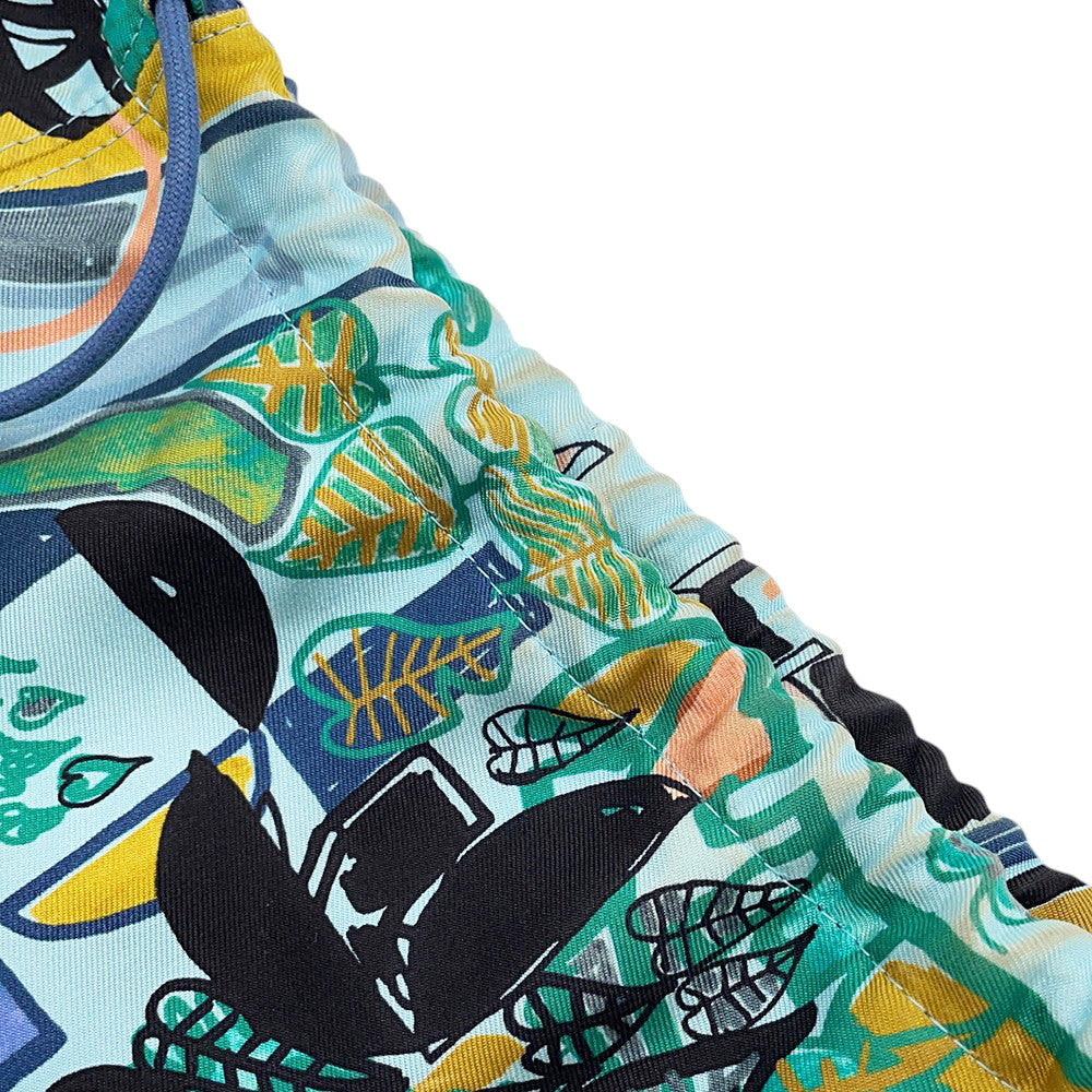 HERMES Muzaldine Black/Multicolor Epsom Silk
