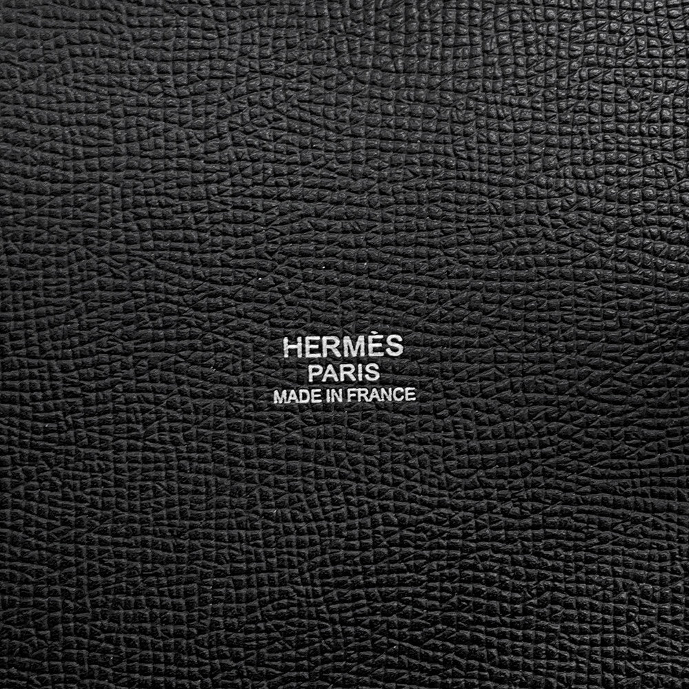 HERMES Muzaldine Black/Multicolor Epsom Silk