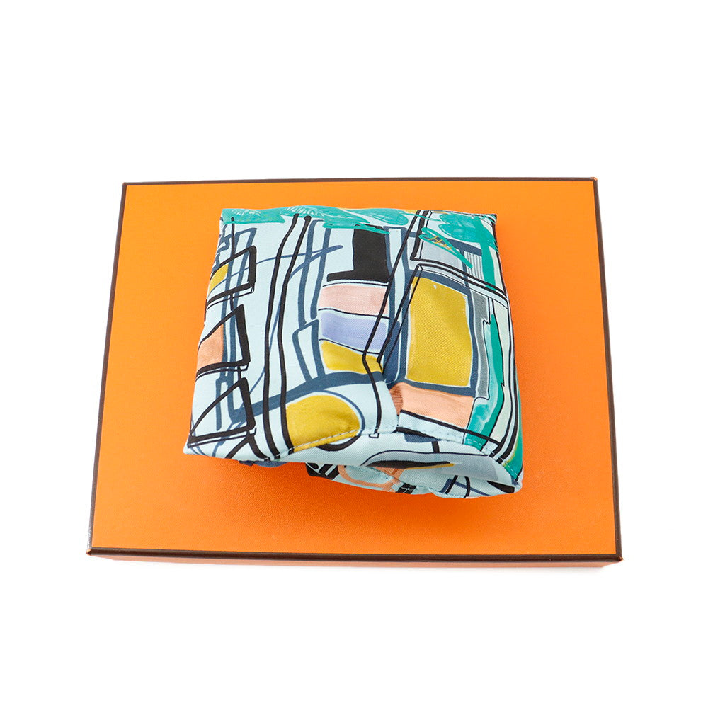 HERMES Muzaldine Black/Multicolor Epsom Silk