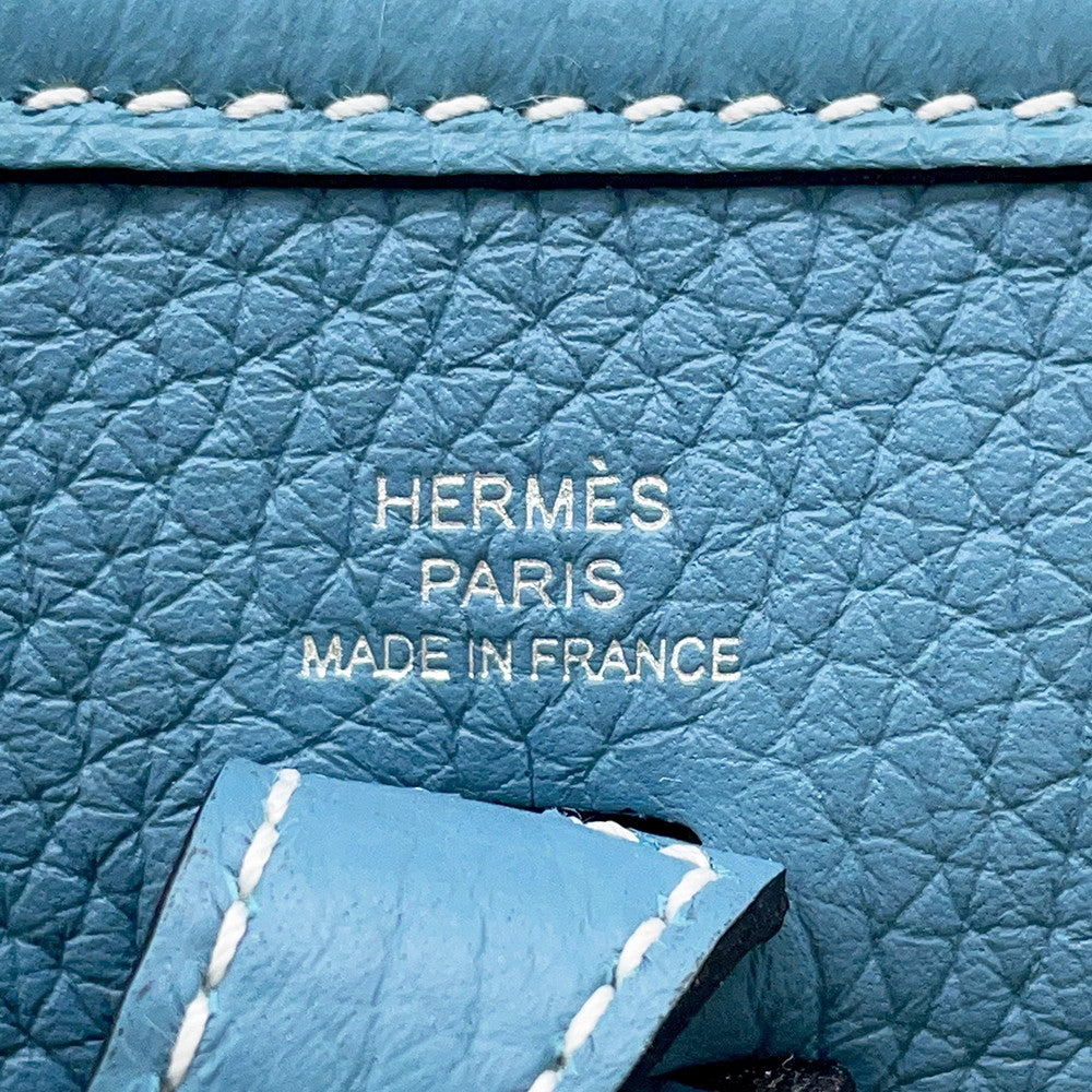 HERMES Evelyne Short New Blue Jean Taurillon Clemence Size TPM