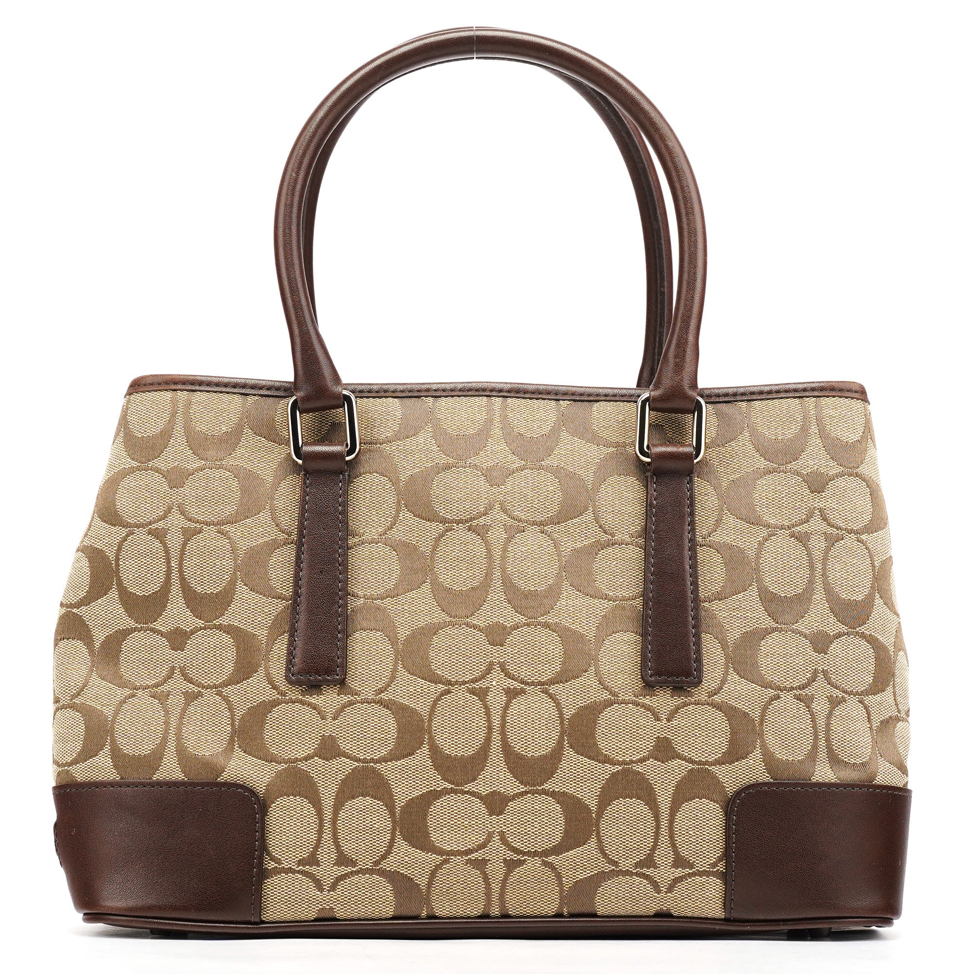 6089 Beige Brown Signature Tote Bag