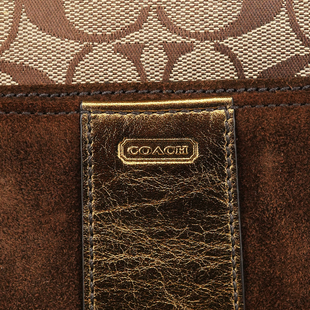 1498 Beige Gold Signature Soho Belt Buckle Tote Bag