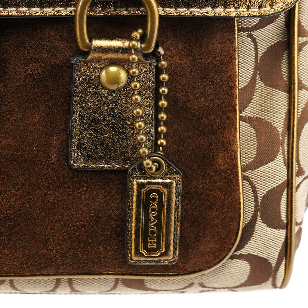 1498 Beige Gold Signature Soho Belt Buckle Tote Bag