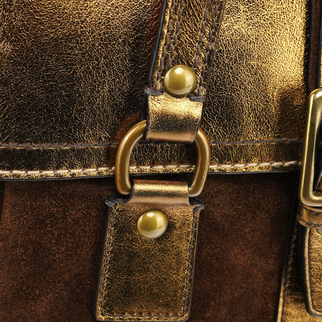 1498 Beige Gold Signature Soho Belt Buckle Tote Bag