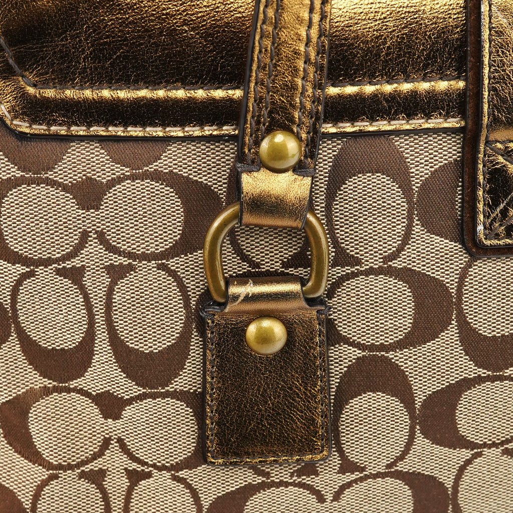 1498 Beige Gold Signature Soho Belt Buckle Tote Bag