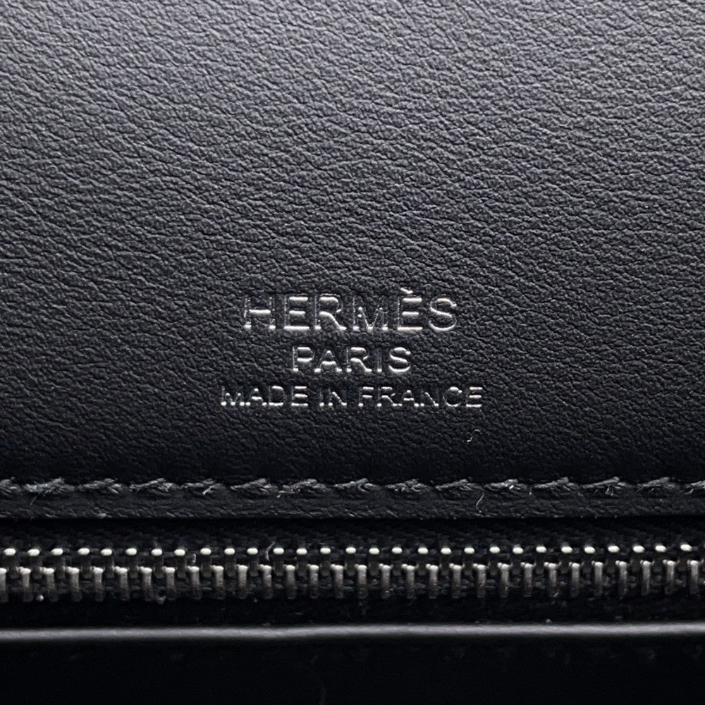HERMES Kelly Sellier Ecru/Black Toile H Swift Leather Size 25