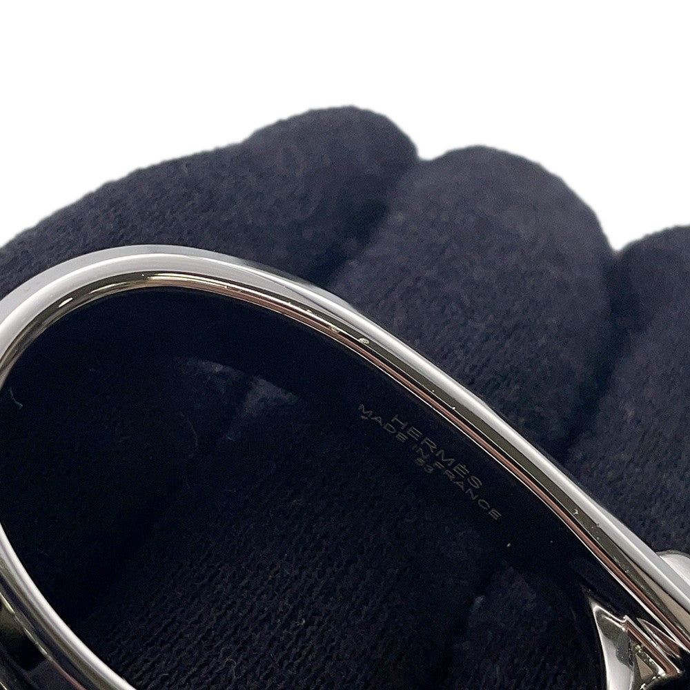 HERMES Ring (Jockey) Double Size 53 Black Epsom Metal